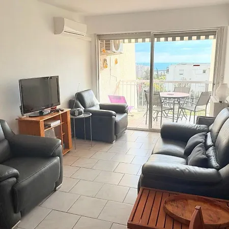 Apartment Joli T2, Classe 3 Etoiles, Climatise Vue Mer, Parking Sete